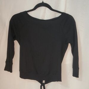 Black Long Sleeve Fitted Cut Out Blouse